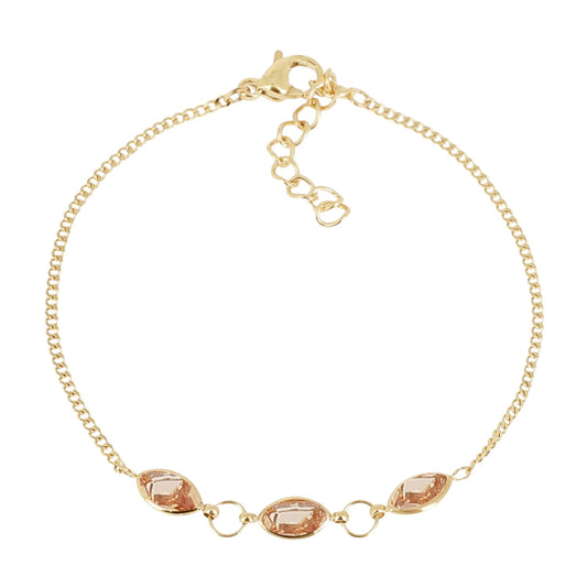 Bracciale donna ZAG Bijoux in acciaio dorato e zirconi Regolabile 17-18,5 cm