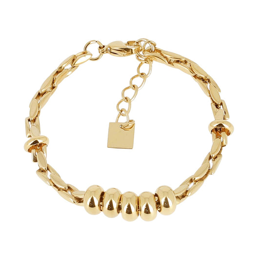 Bracciale catena ZAG Bijoux acciaio oro con cerchi dorati Regolabile 16-19 cm