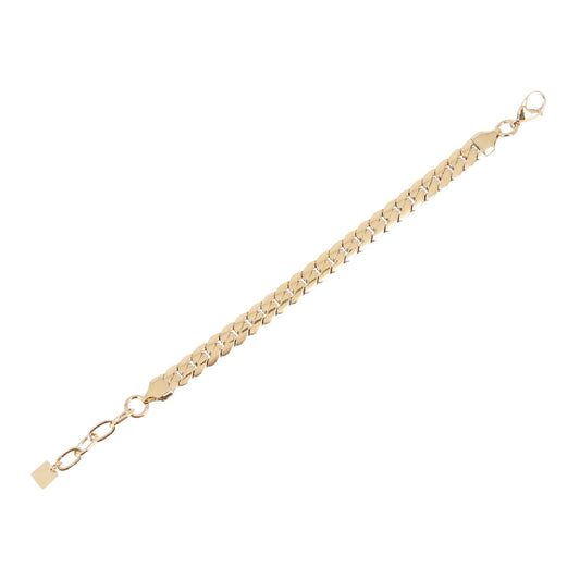 Bracciale catena ZAG Bijoux acciaio oro maglie intrecciate Regolabile 15-18 cm