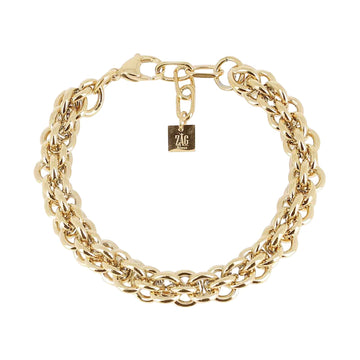 Bracciale catena ZAG Bijoux acciaio oro maglie arrotondate Regolabile 16,5-19,5 cm