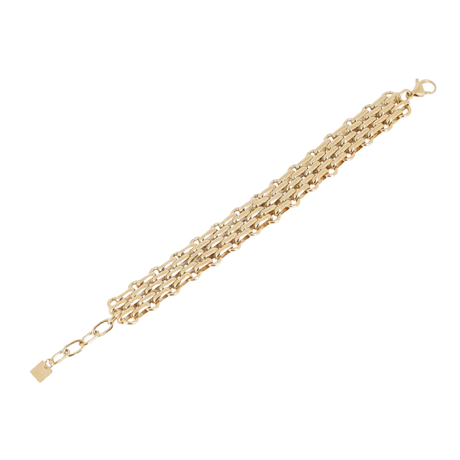 Bracciale catena ZAG Bijoux acciaio dorato intrecciato Regolabile 16,5-19,5 cm