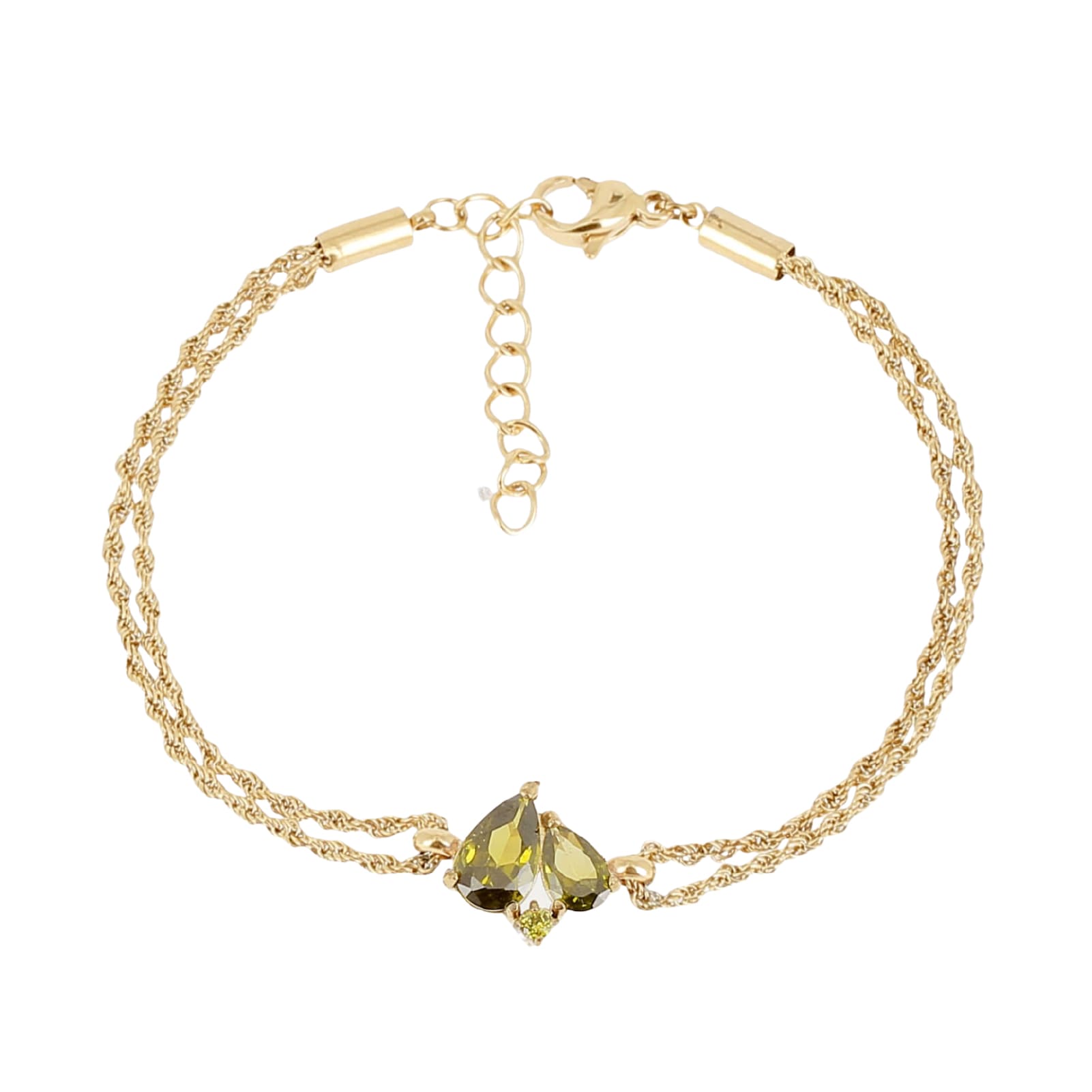 Bracciale multifilo ZAG Bijoux in acciaio dorato con zirconi Regolabile 15-18 cm