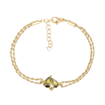 Bracciale multifilo ZAG Bijoux in acciaio dorato con zirconi Regolabile 15-18 cm