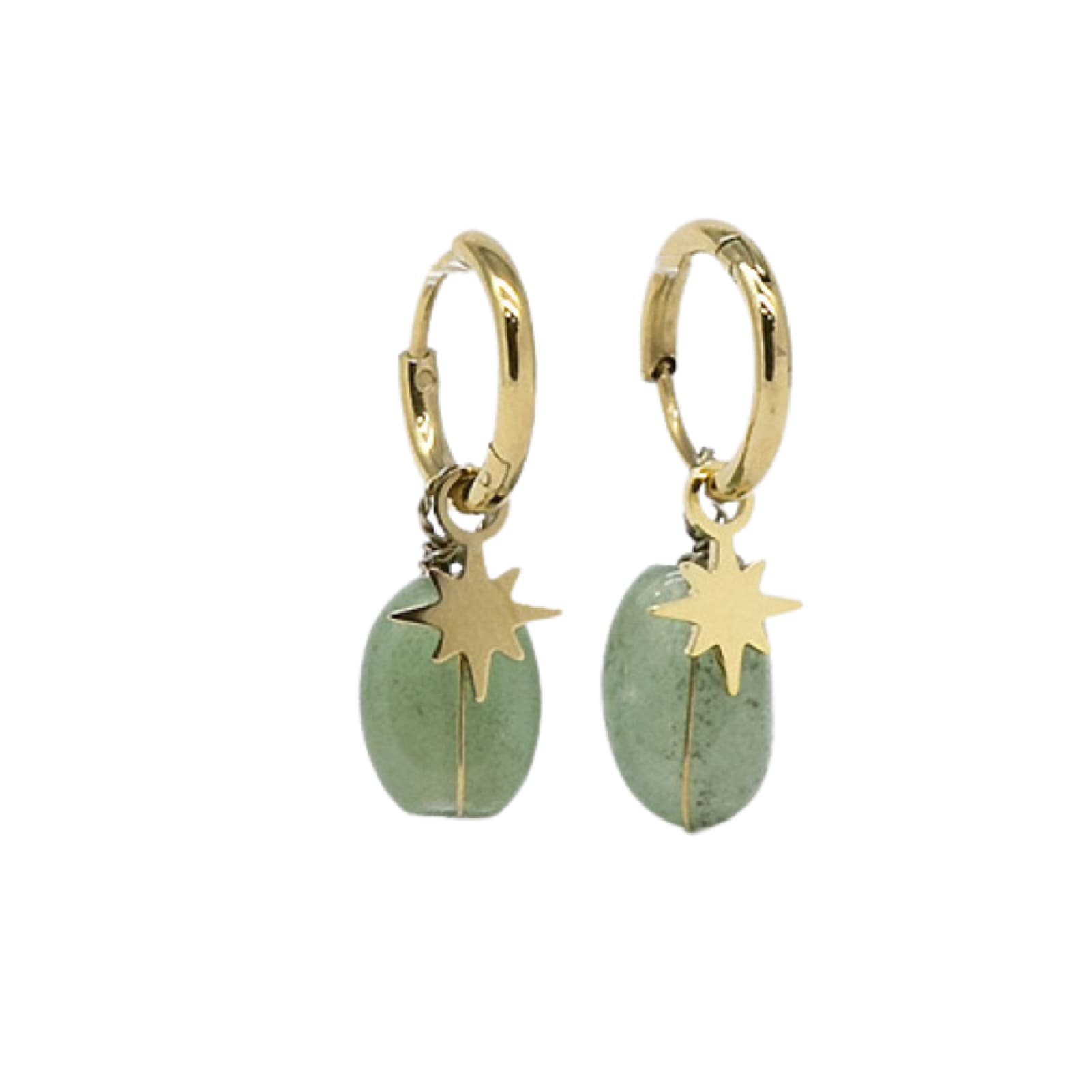 Orecchini donna ZAG Bijoux in acciaio dorato con avventurina MISURA UNICA