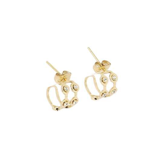 Orecchini cerchio ZAG Bijoux in acciaio dorato con zirconi MISURA UNICA