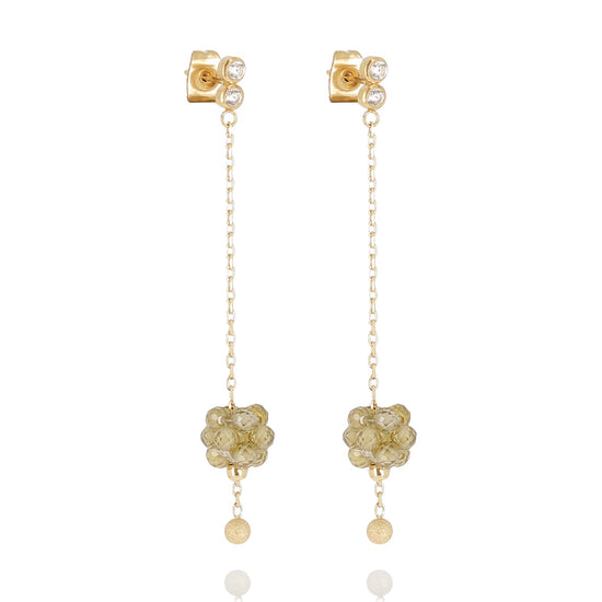 Orecchini ZAG Bijoux Long in acciaio dorato con peridot MISURA UNICA