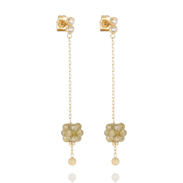 Orecchini ZAG Bijoux Long in acciaio dorato con peridot MISURA UNICA