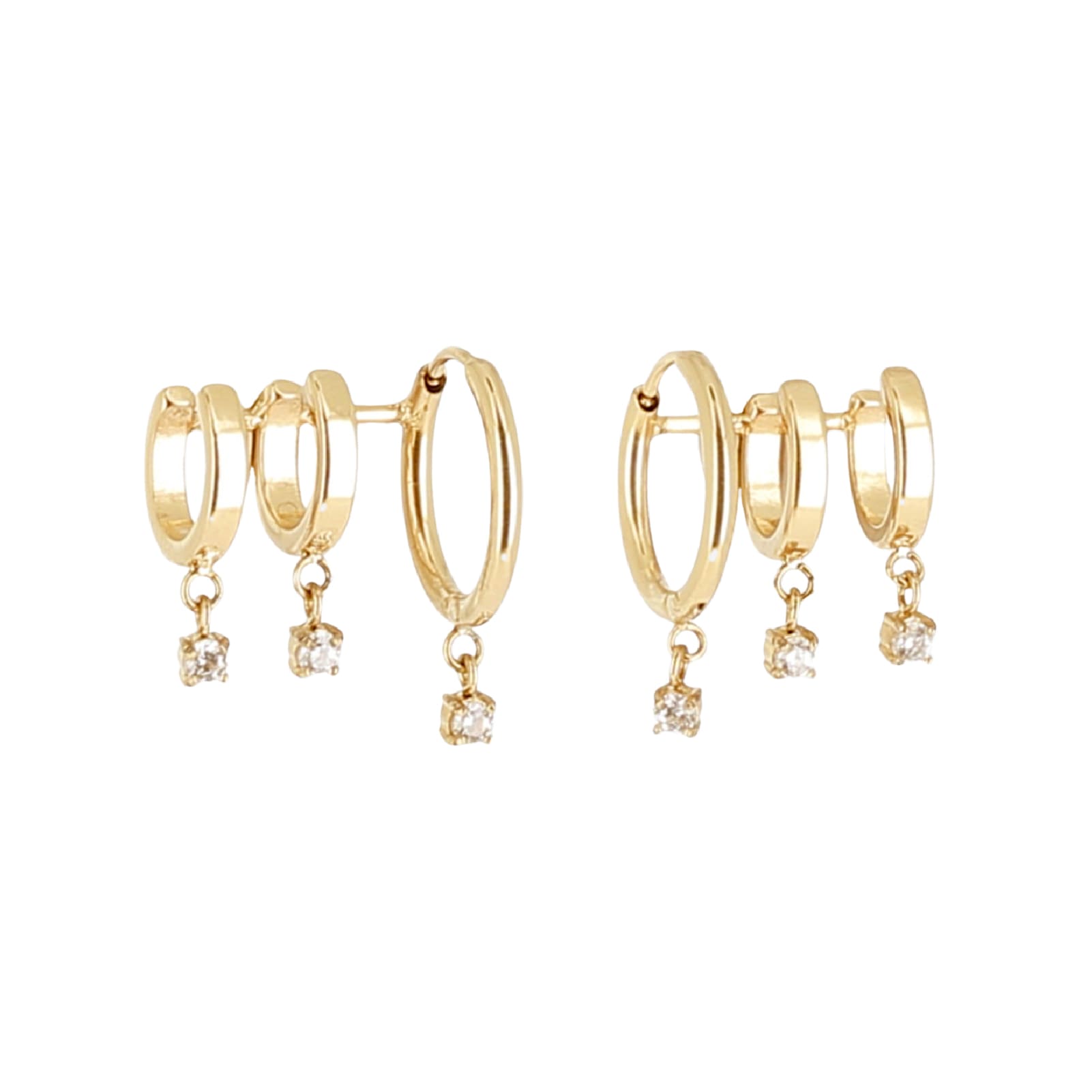 Orecchini a cerchio ZAG Bijoux acciaio oro cerchi con zirconi MISURA UNICA