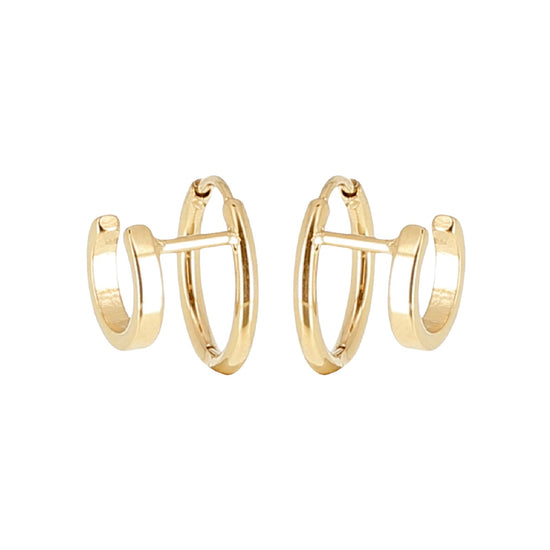 Orecchini a cerchio ZAG Bijoux acciaio dorato doppio cerchio MISURA UNICA