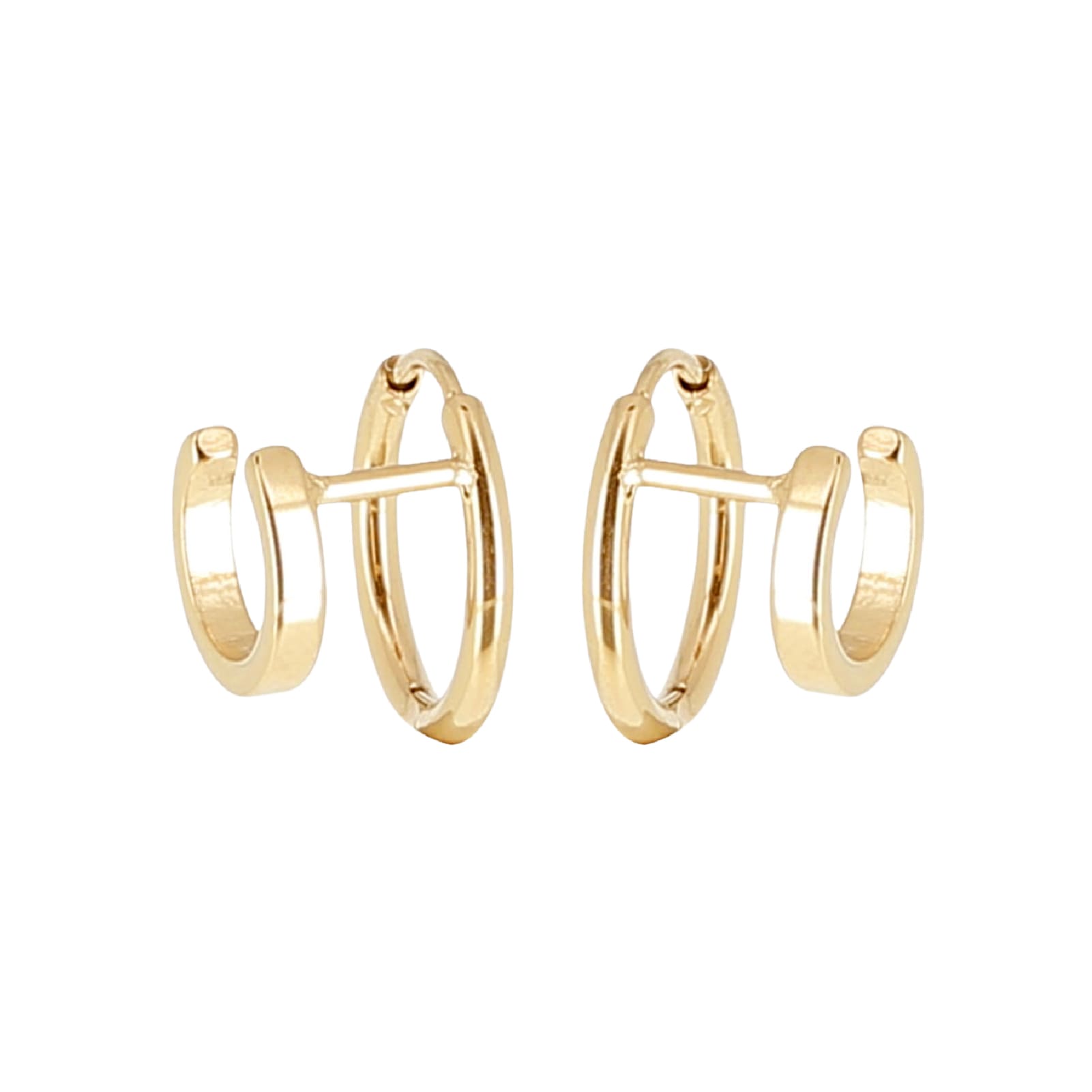 Orecchini a cerchio ZAG Bijoux acciaio dorato doppio cerchio MISURA UNICA