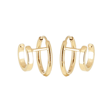 Orecchini a cerchio ZAG Bijoux acciaio dorato doppio cerchio MISURA UNICA