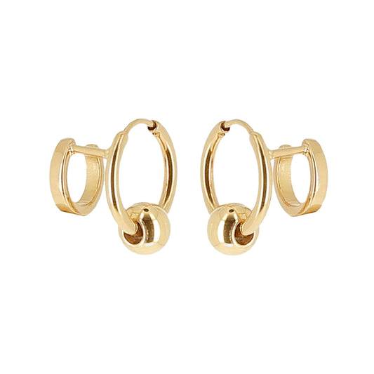 Orecchini a cerchio ZAG Bijoux in acciaio dorato con sfera MISURA UNICA