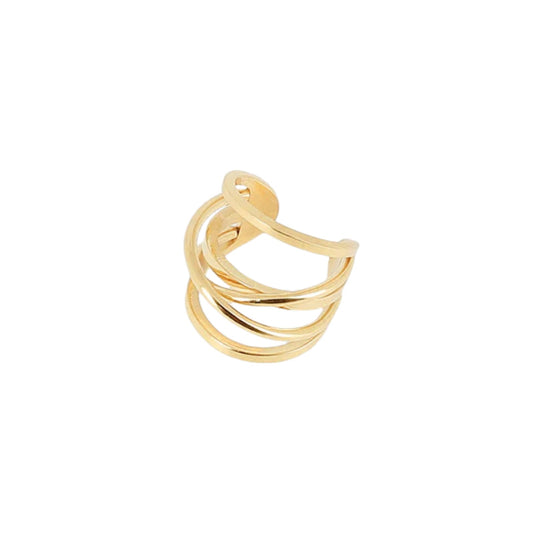 Earcuff ZAG Bijoux in acciaio dorato con design intrecciato MISURA UNICA
