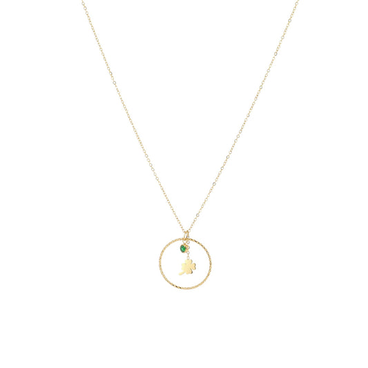 Collana girocollo con quadrifoglio ZAG Bijoux acciaio dorato MISURA UNICA
