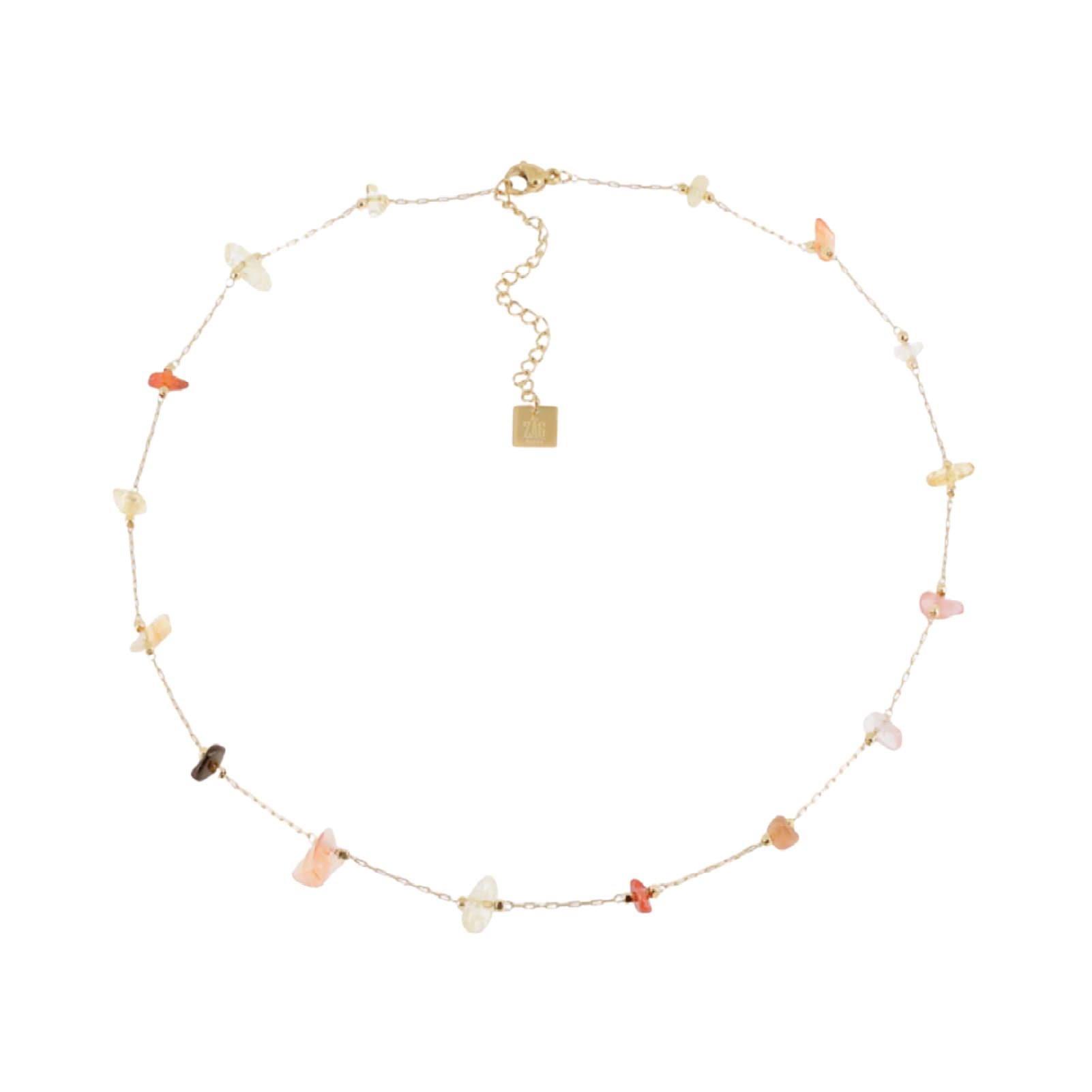 Collana girocollo ZAG Bijoux acciaio oro pietre toni rossi MISURA UNICA