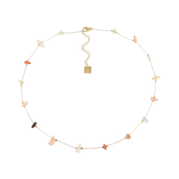 Collana girocollo ZAG Bijoux acciaio oro pietre toni rossi MISURA UNICA