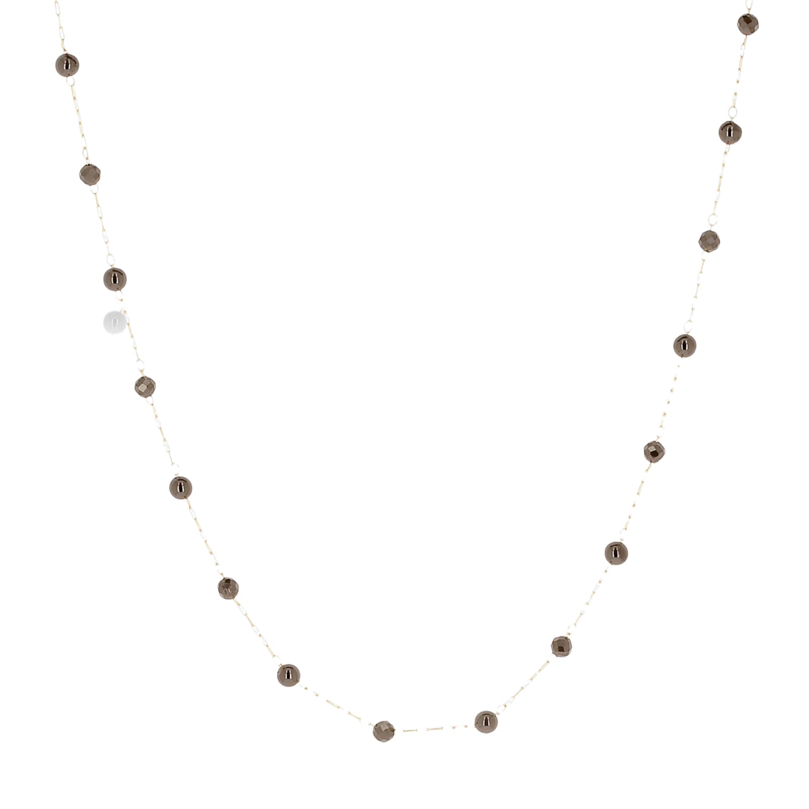 Collana girocollo ZAG Bijoux acciaio oro pietre naturali nere MISURA UNICA