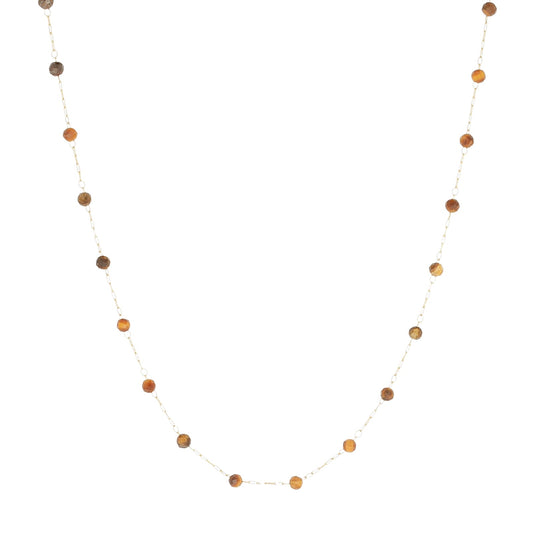 Collana girocollo ZAG Bijoux acciaio oro con occhio di tigre MISURA UNICA