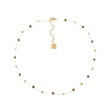 Collana girocollo ZAG Bijoux acciaio dorato pietre marroni MISURA UNICA