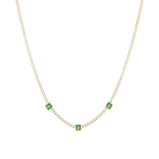 Collana girocollo con tre zirconi ZAG Bijoux in acciaio dorato MISURA UNICA