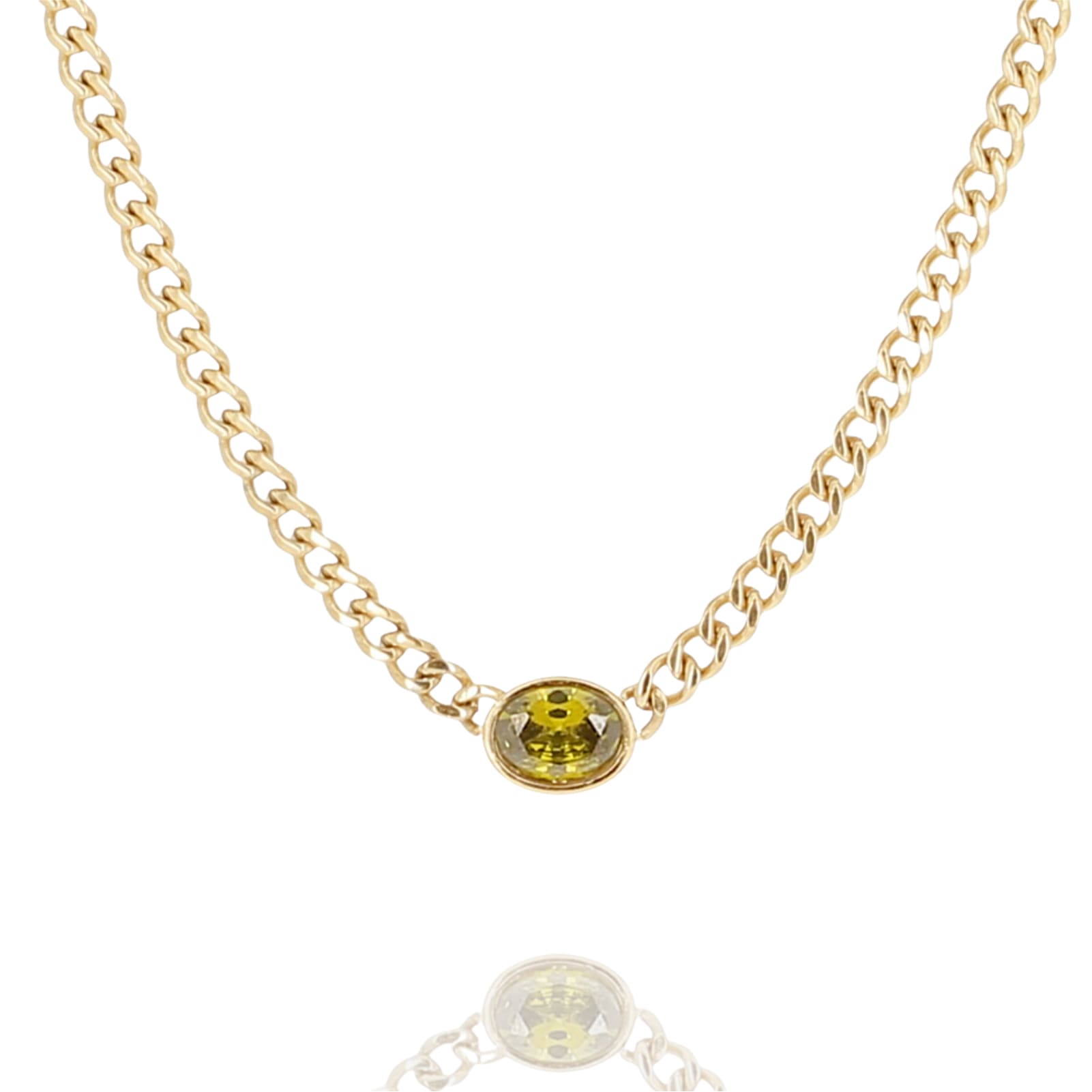 Collana girocollo con zircone ZAG Bijoux in acciaio dorato MISURA UNICA