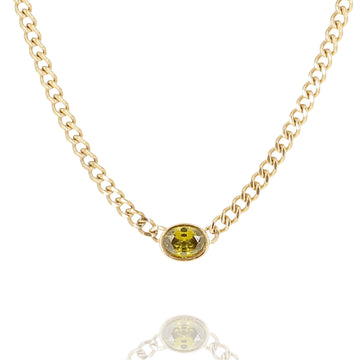 Collana girocollo con zircone ZAG Bijoux in acciaio dorato MISURA UNICA