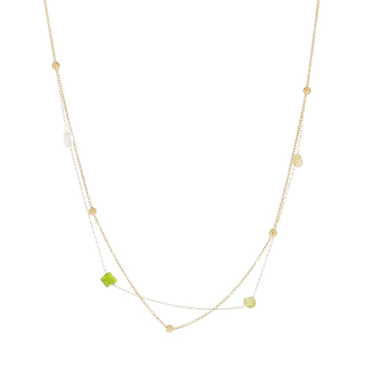 Collana multifilo ZAG Bijoux in acciaio dorato pietre colorate MISURA UNICA