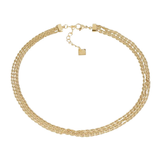 Collana girocollo multifilo ZAG Bijoux in acciaio dorato MISURA UNICA
