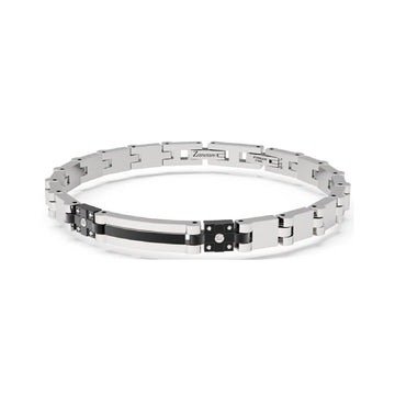 Bracciale uomo Zancan in acciaio con pvd nero al centro Regolabile 20-22 cm