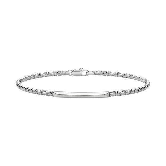 Bracciale catena da uomo Zancan in argento con targhetta 20,5 cm