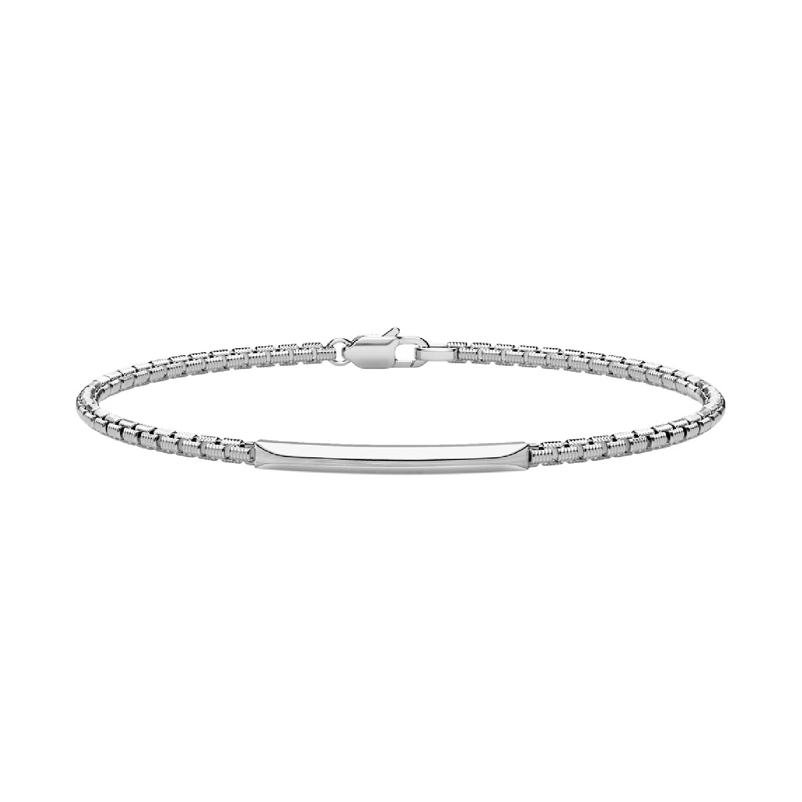 Bracciale catena da uomo Zancan in argento con targhetta 20,5 cm