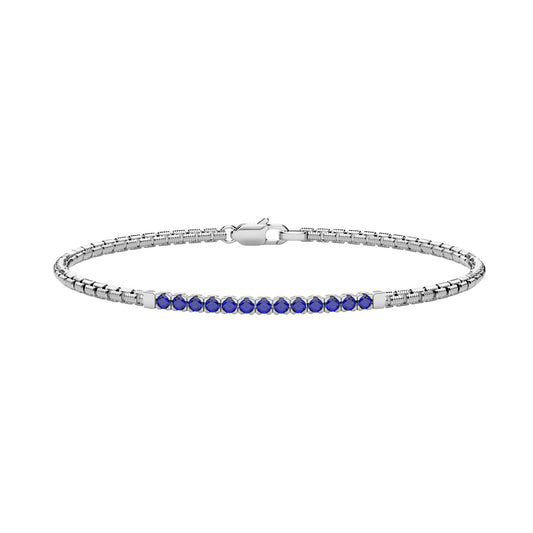 Bracciale catena da uomo Zancan in argento e spinelli blu 20,5 cm