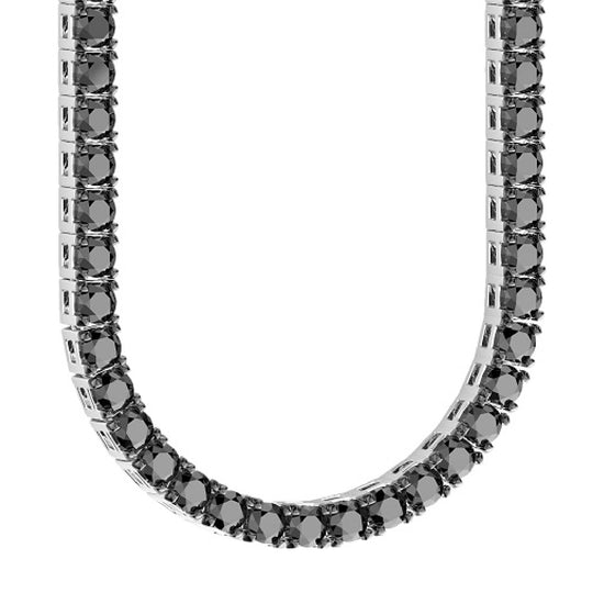 Collana tennis uomo Zancan argento nero con spinelli neri MISURA UNICA