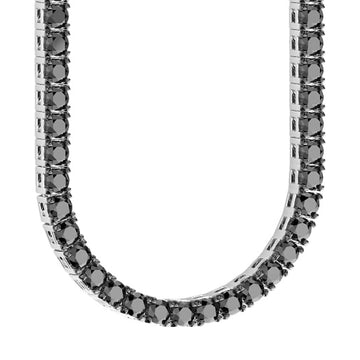 Collana tennis uomo Zancan argento nero con spinelli neri MISURA UNICA