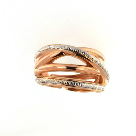 Anello da donna Fraboso in argento bicolor rosé con fasce