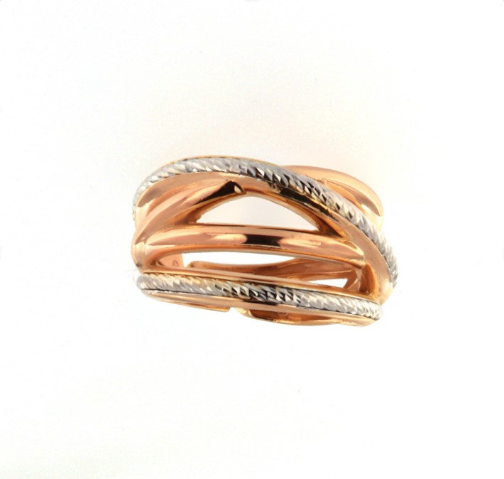 Anello da donna Fraboso in argento bicolor rosé con fasce