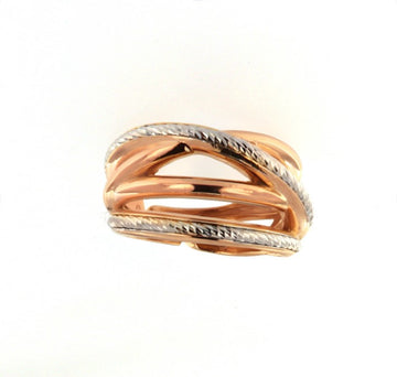 Anello da donna Fraboso in argento bicolor rosé con fasce