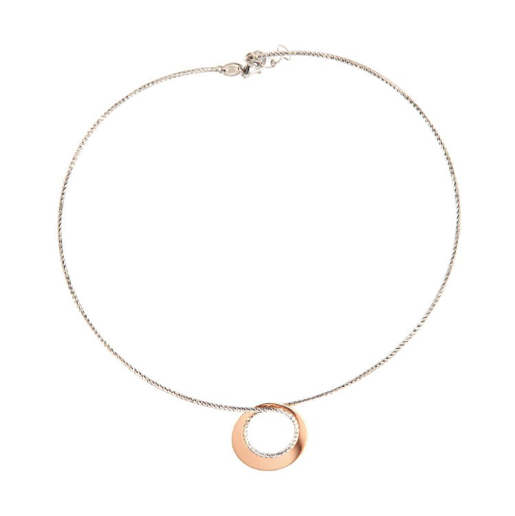 Collana rigida da donna Fraboso in argento bicolor rosé