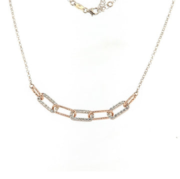 Collana da donna Fraboso in argento bicolor rosé centrale