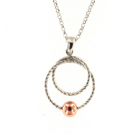 Collana da donna Fraboso in argento bicolor rosé ciondolo