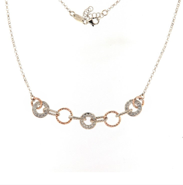Collana da donna Fraboso in argento bicolor rosé elementi
