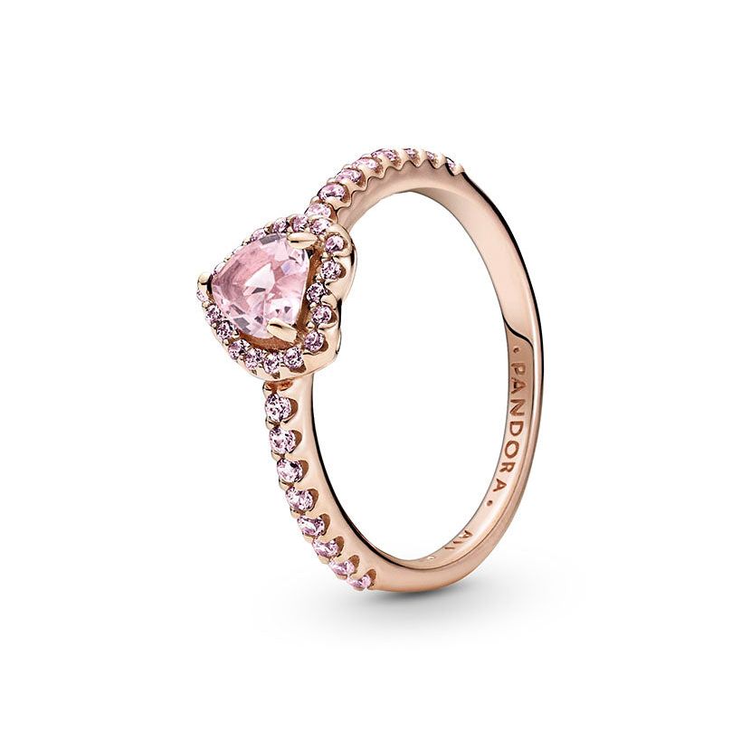 Anello Cuore in Rilievo Rosa 188421C04-1
