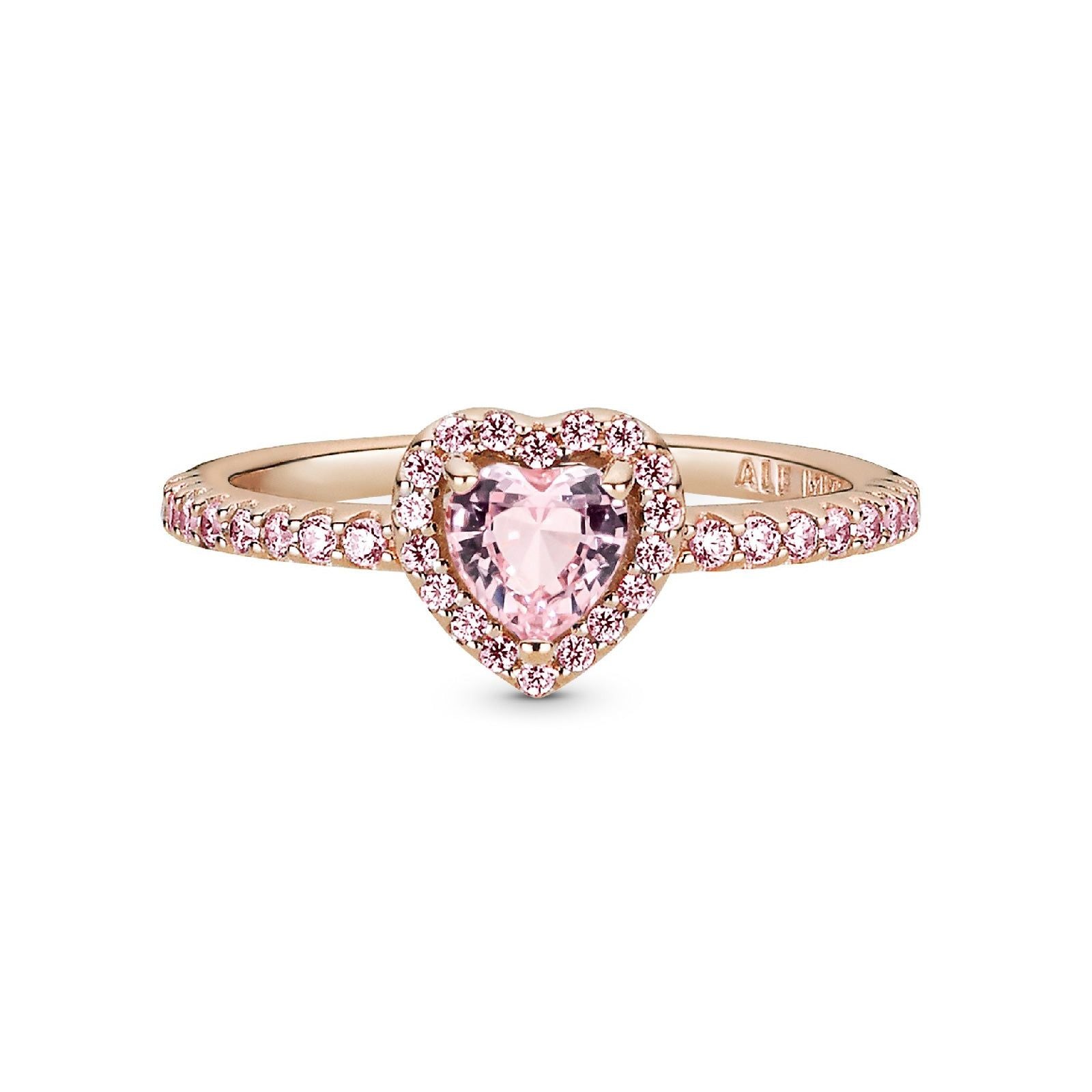 Anello Cuore in Rilievo Rosa 188421C04-2