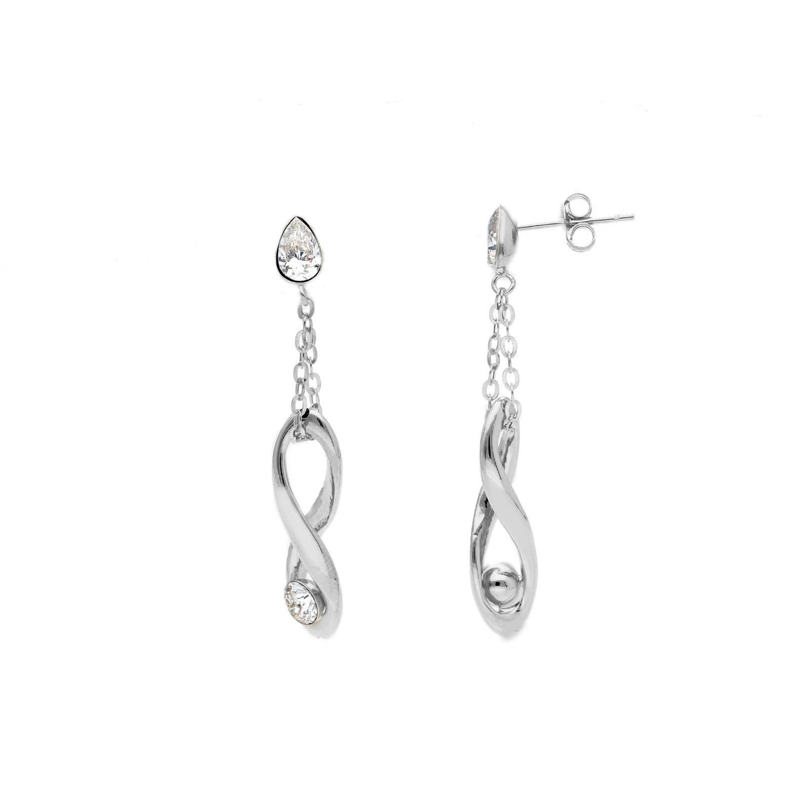 Orecchini Infinity in argento sterling 925 in confezione regalo Orecchini Infinity in argento sterling 925 in confezione regalo