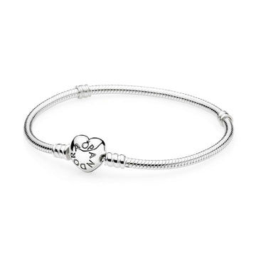 Bracciale Pandora Moments con maglia snake e chiusura a cuore 590719-1