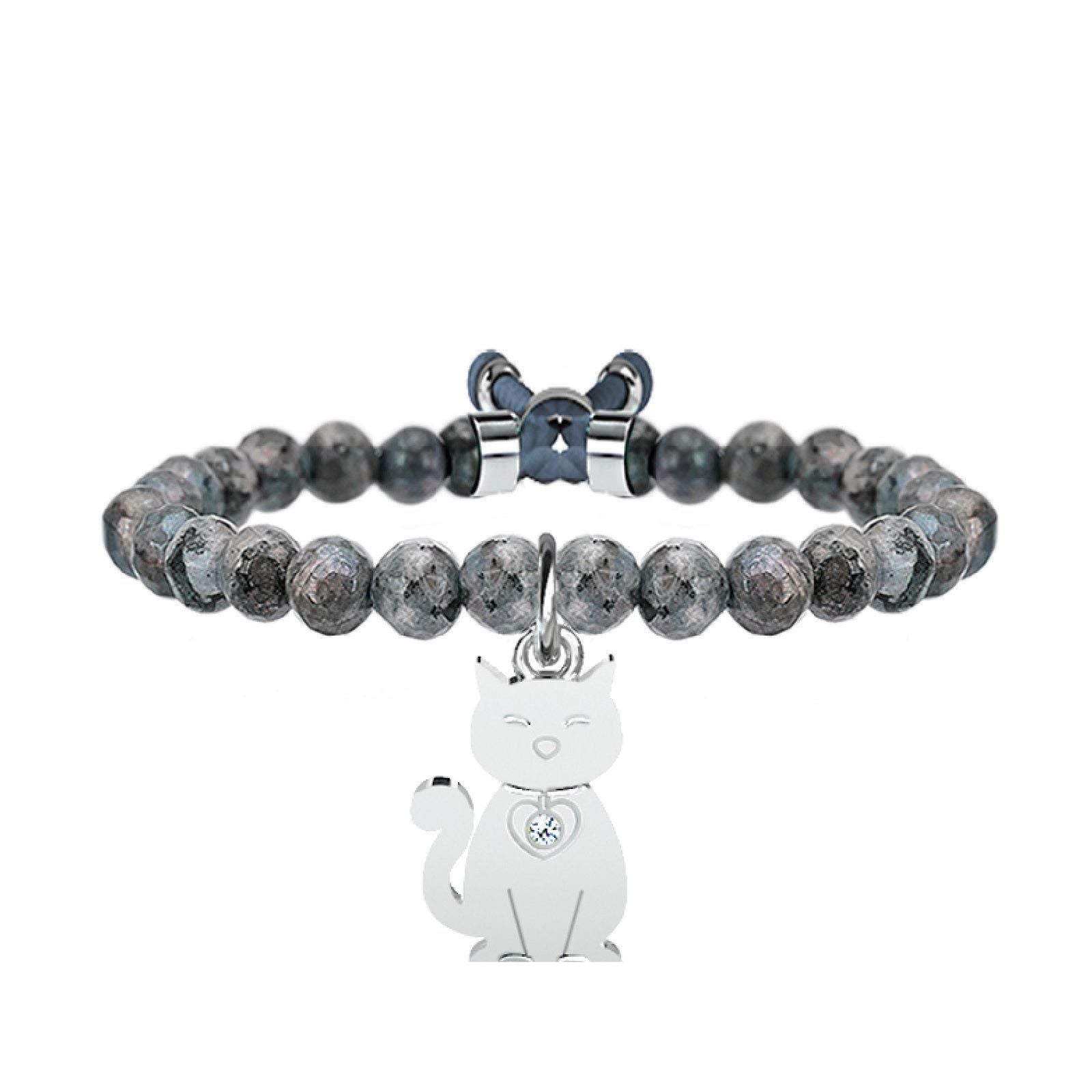 Bracciale Uomo Donna KIDULT Animal Planet – Acciaio 316L E Sodalite, Regolabile 18-21 Cm