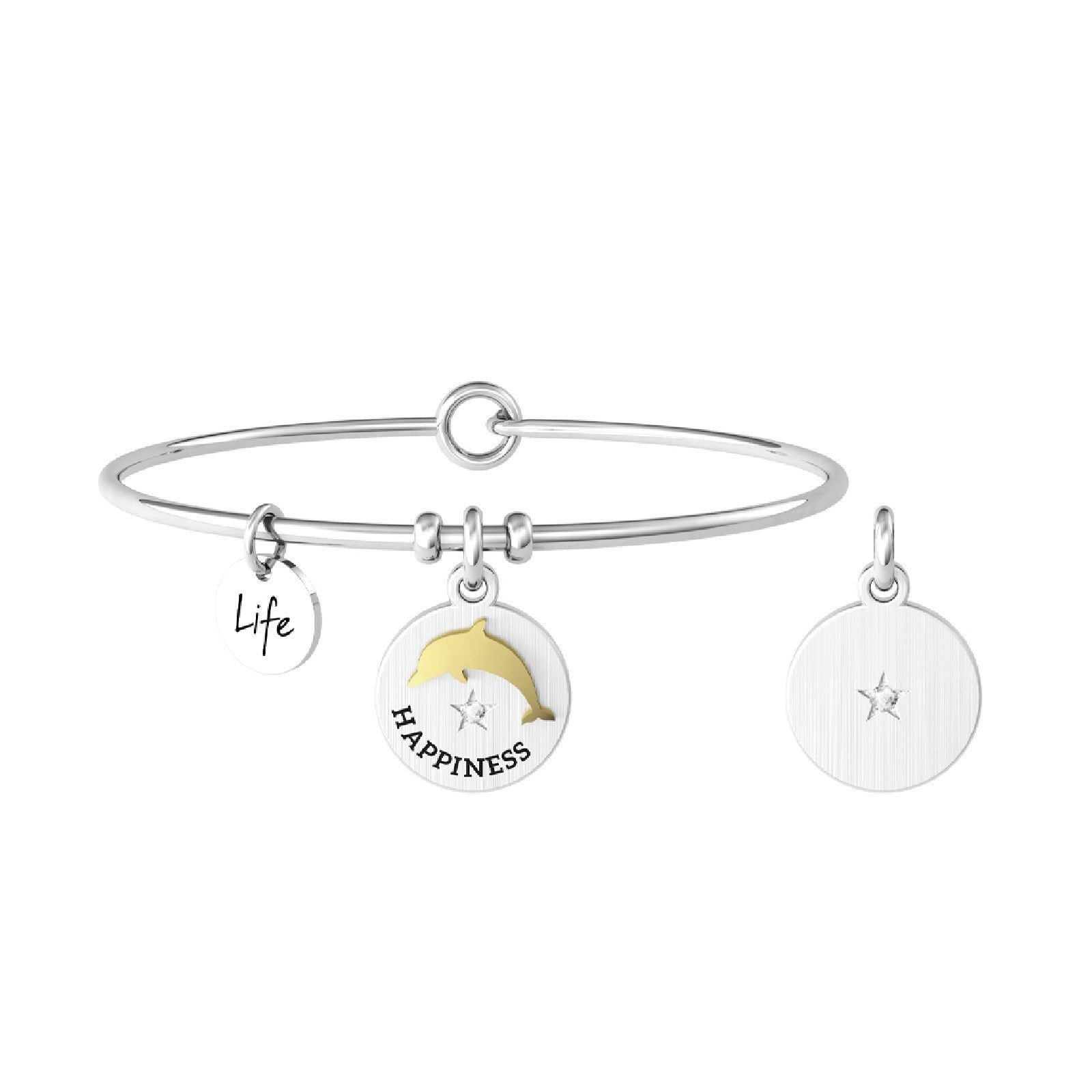 AC MILAN - BRACCIALE UFFICIALE MILAN IN ACCIAIO 316L CON PIETRE NATURA