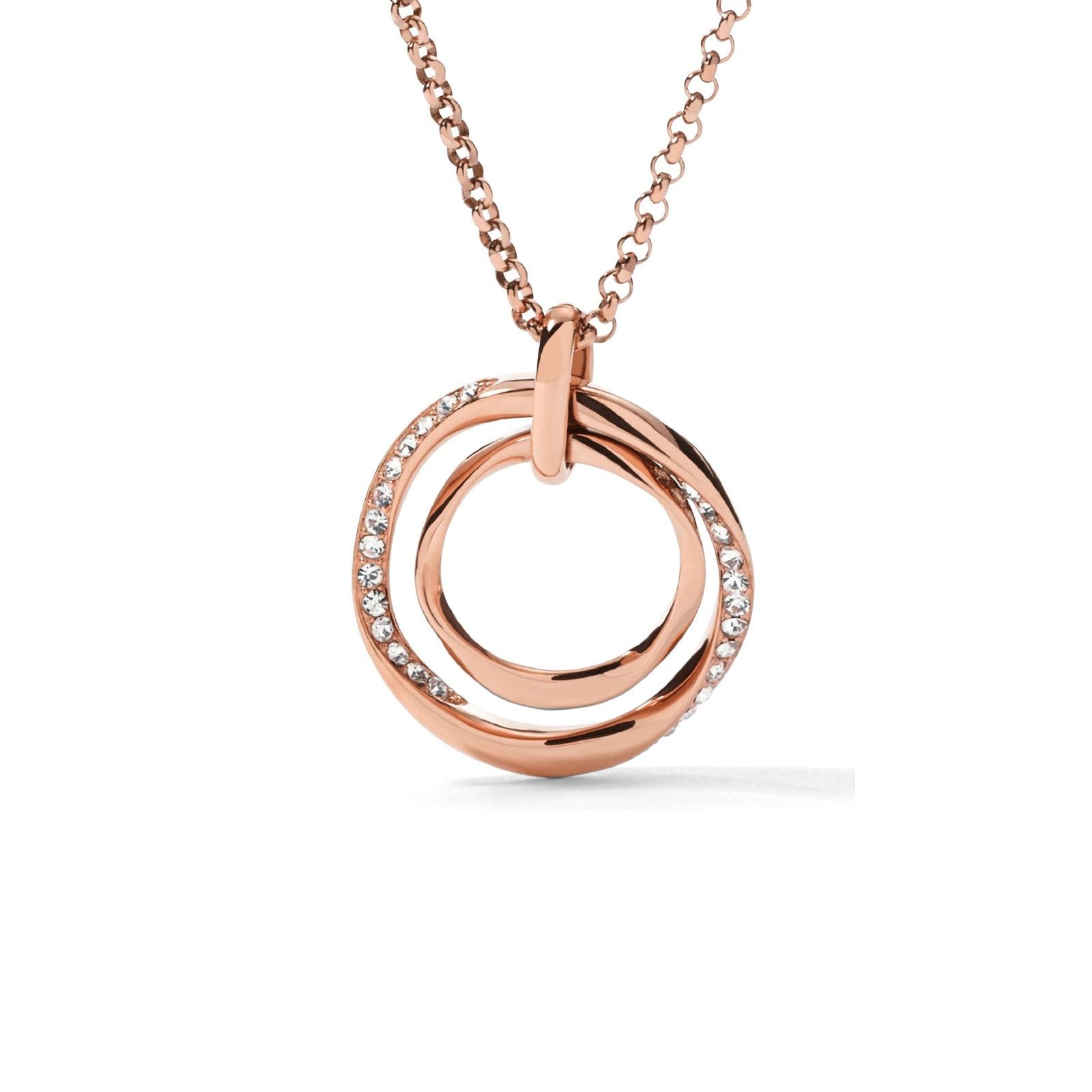 Collana con pendente Sutton Shaky Glitz con luna e stella in acciaio color oro - JF04893710