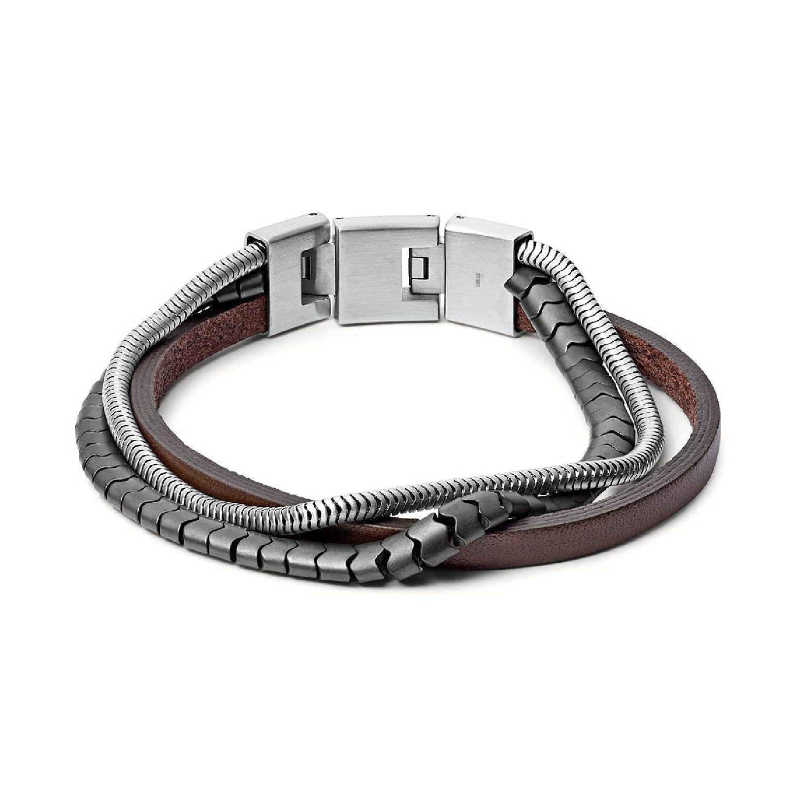 Bracciale Fossil da uomo in acciaio 316L JF03178040 – JOY Gioielli