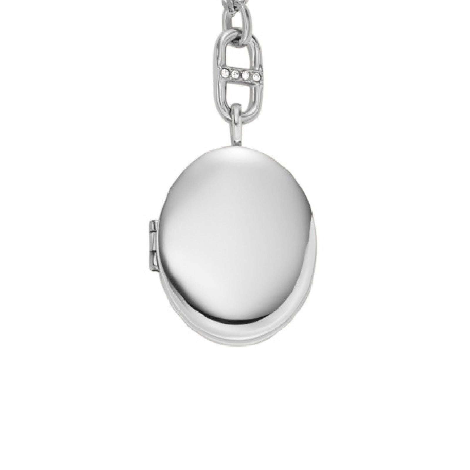 Collana Fossil Donna In Acciaio Oro Rosa Con Ciondolo Cuore E Cristalli - 40 Cm + Estensione - Foto 12